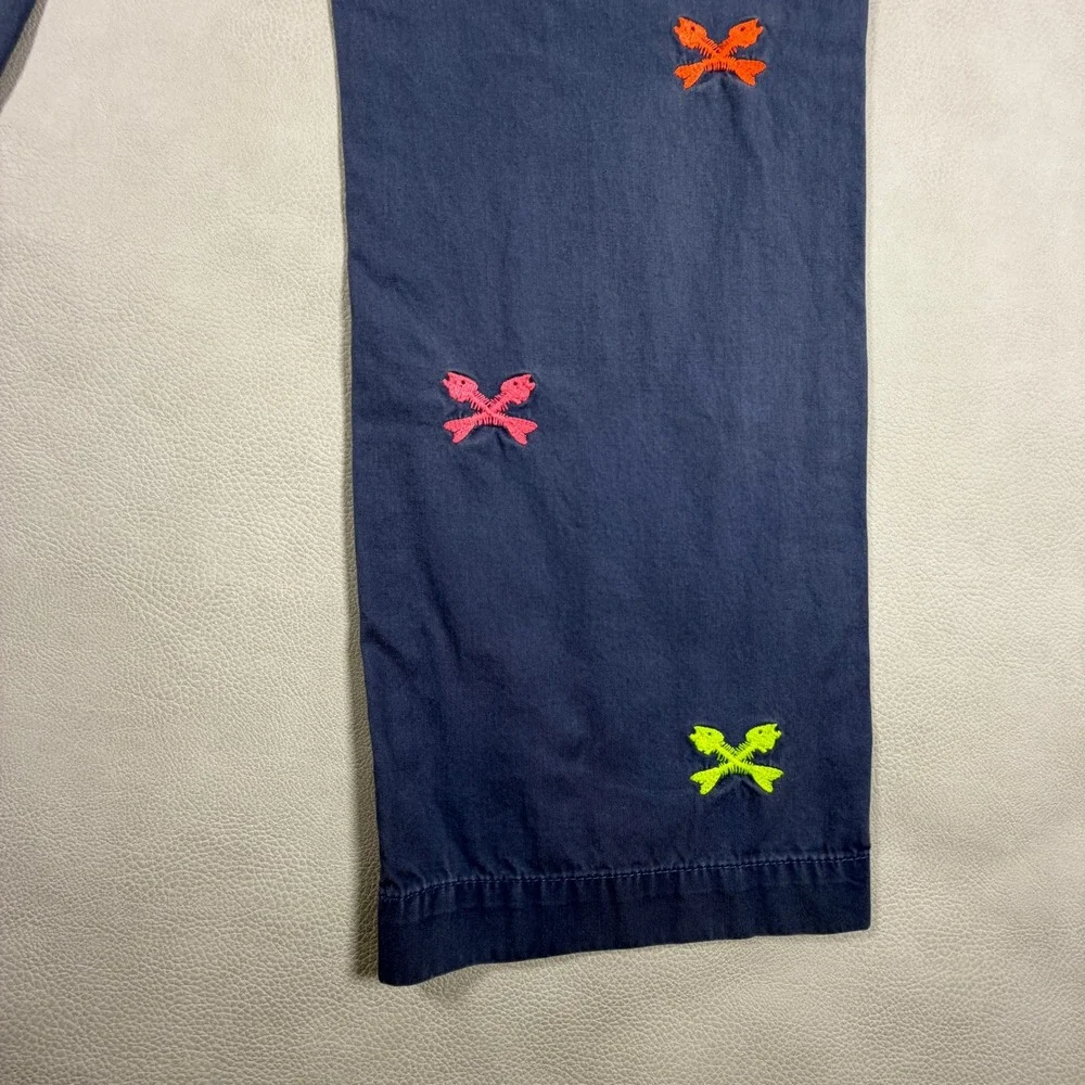 Vineyard Vines‎ Mens 30x30 Navy Blue Neon Embroidered Fish Skeleton Chino Pants